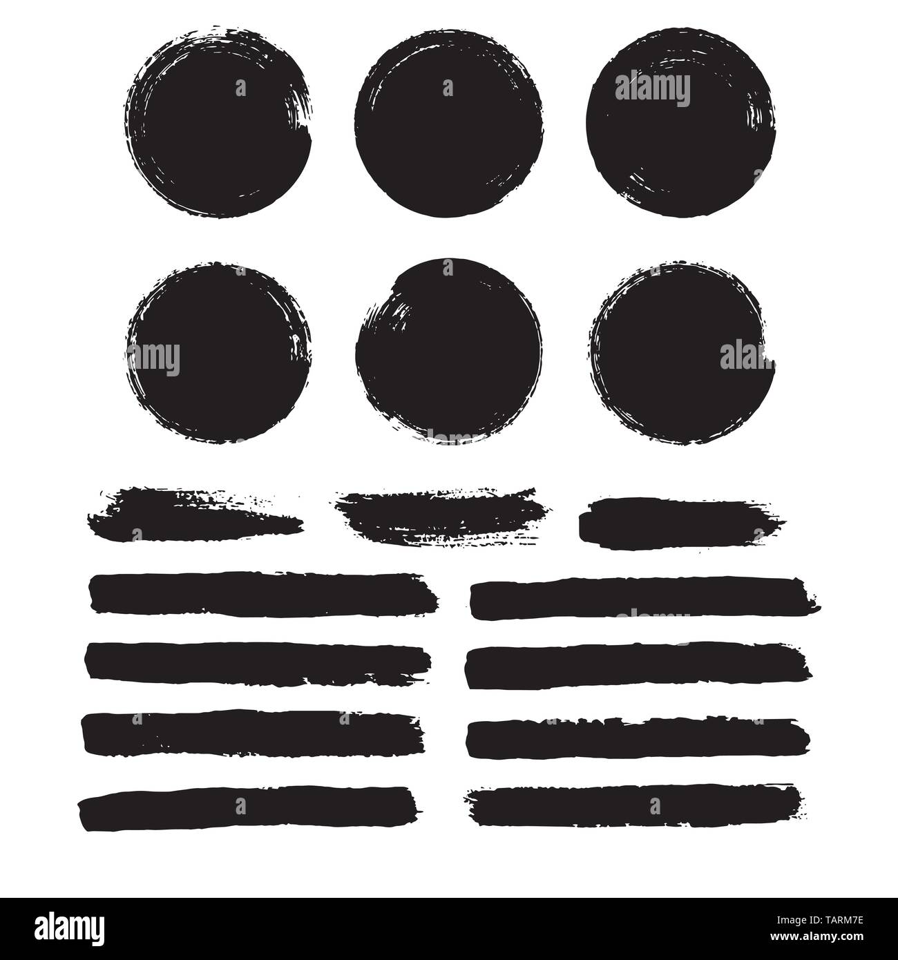Set of black brush strokes Isolated on white background Stock Vector ...