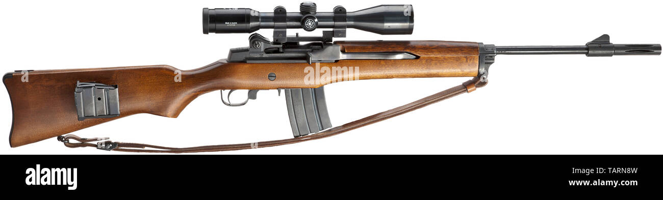 Civil long arms, modern systems, Ruger Mini-14, with scope Kahles, calibre 223 Remington, number 181-87981, Additional-Rights-Clearance-Info-Not-Available Stock Photo