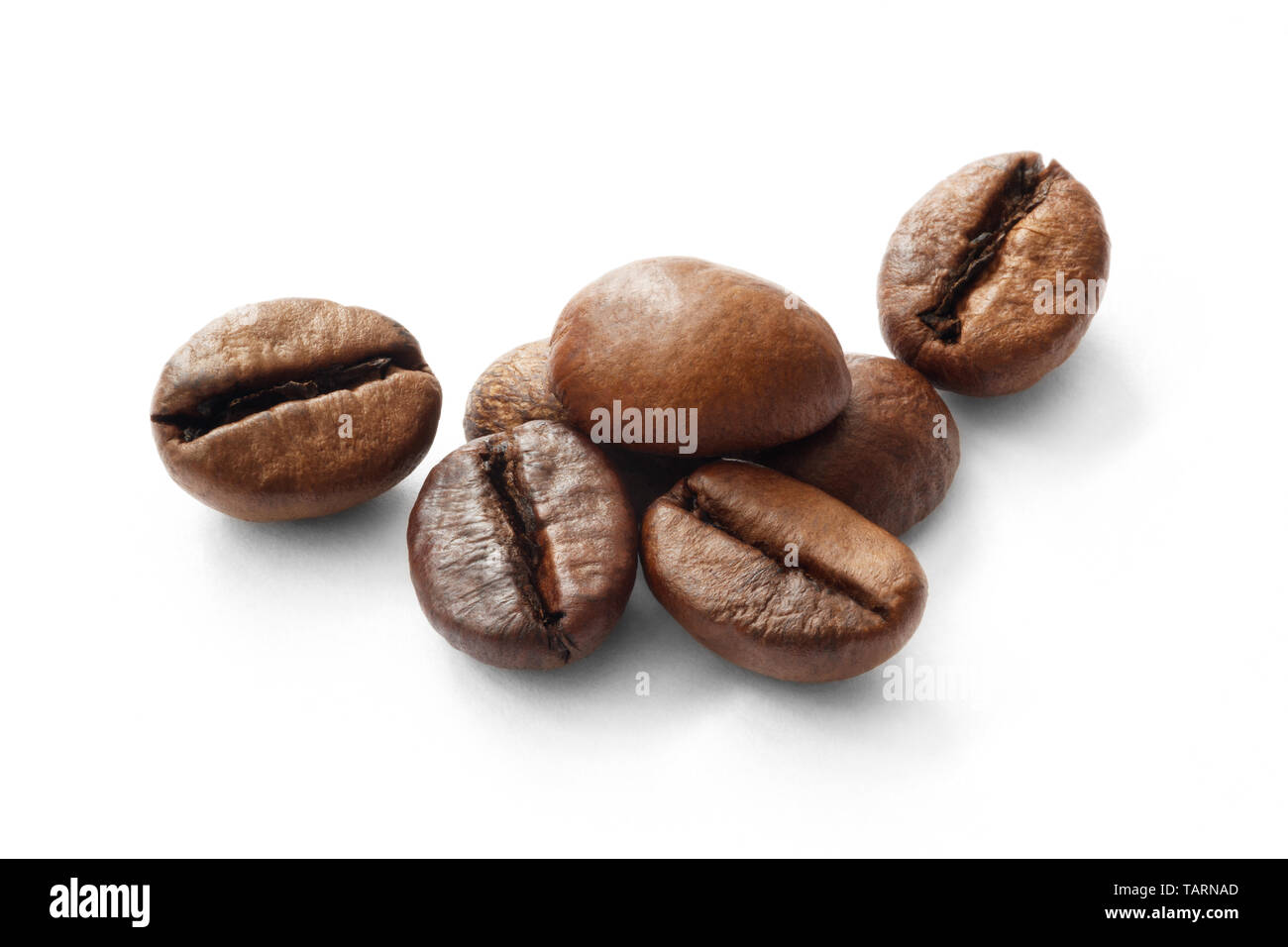 Coffee beans isolated on white background with copyspace for text ...