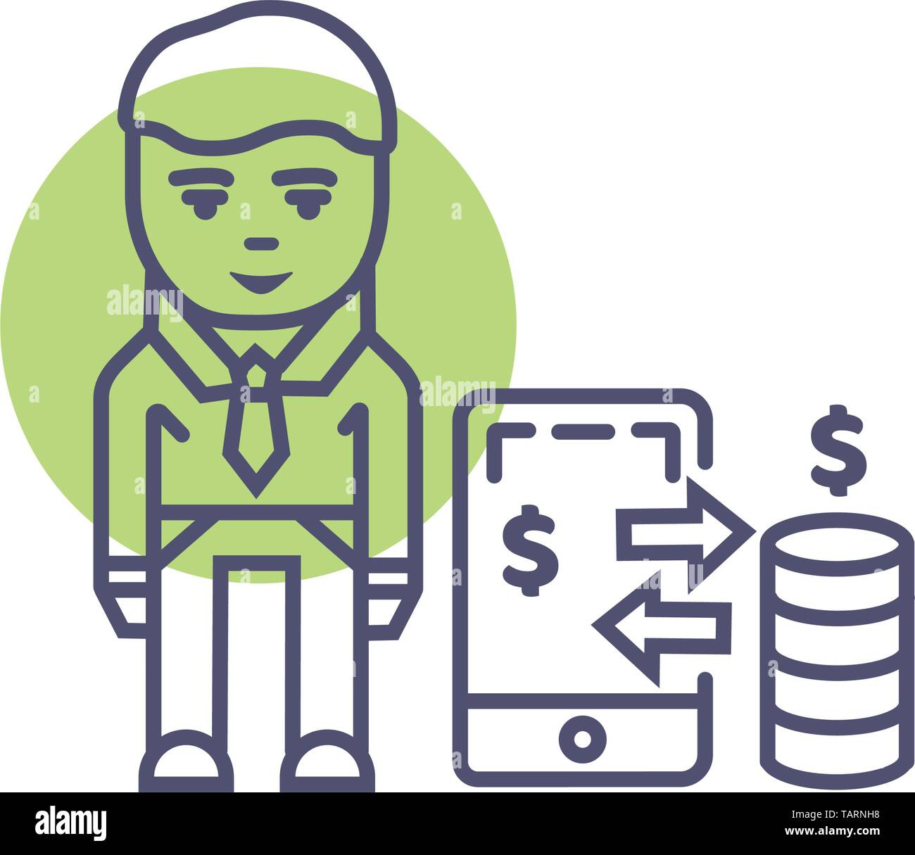 Mobile payment icon- technology mobile payment vector sign and symbol Stock Vector