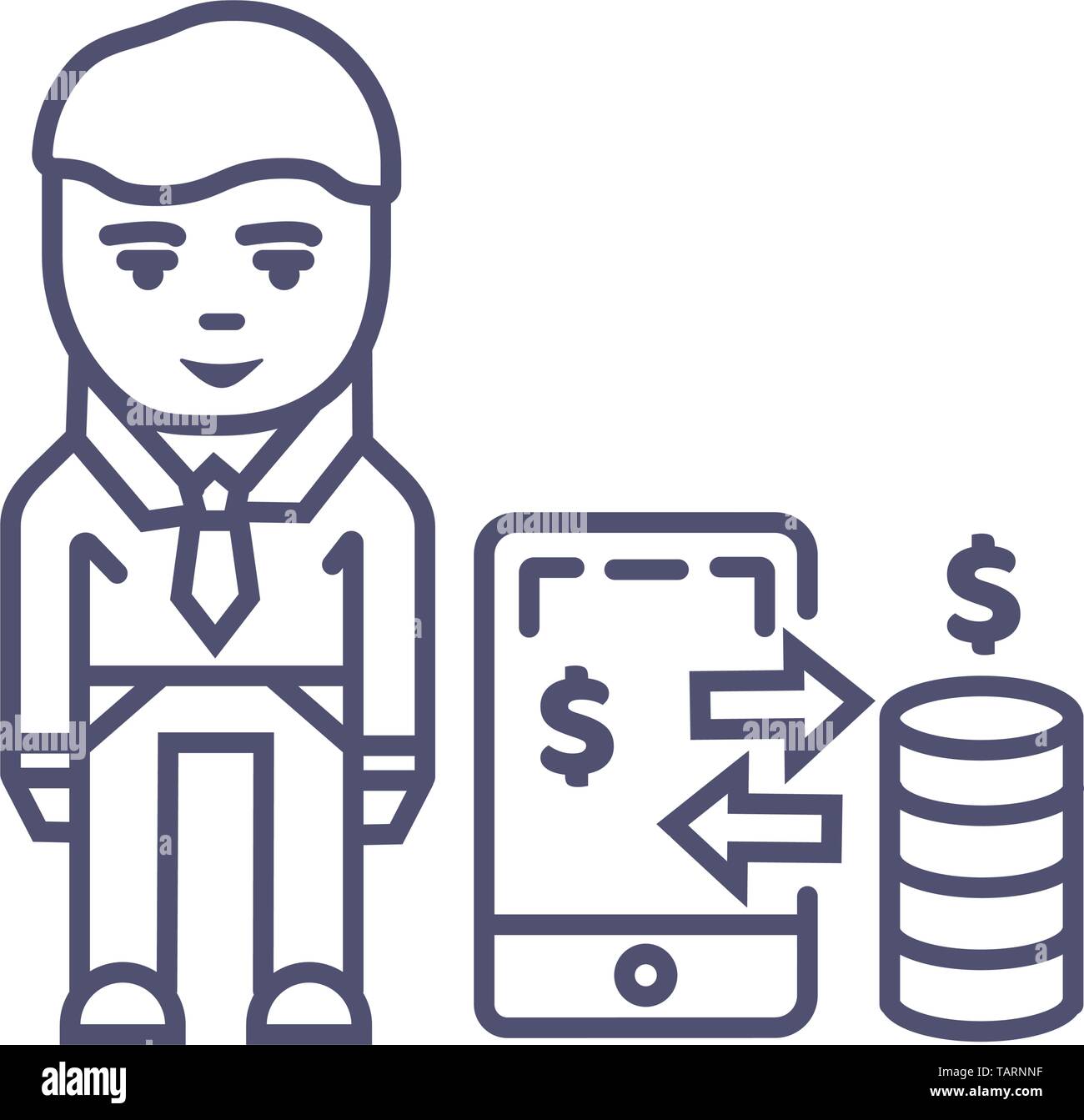 Mobile payment icon- technology mobile payment vector sign and symbol Stock Vector