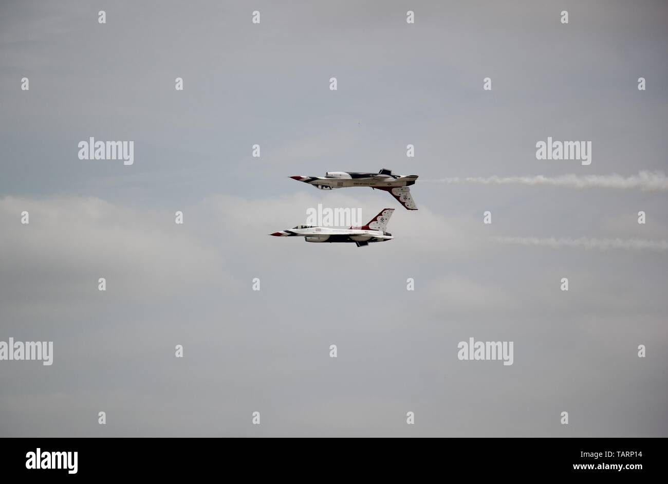 U.S. Air force Thunderbirds performing at the 2019 air expo at JBA in Maryland. Stock Photo