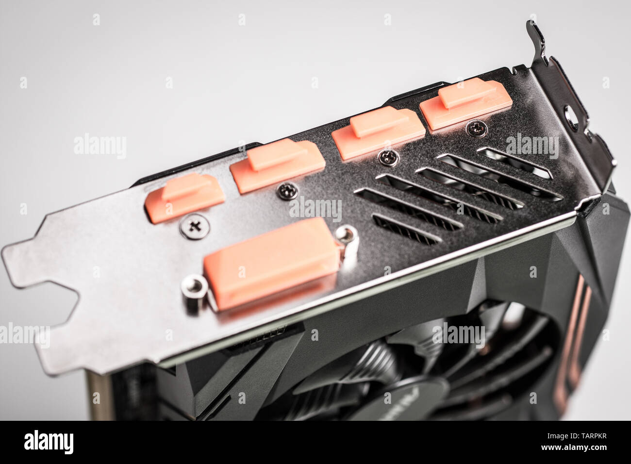 Professional PC Gaming Graphic Card GPU with DVI, HDMI Displayport Connectors Stock Photo