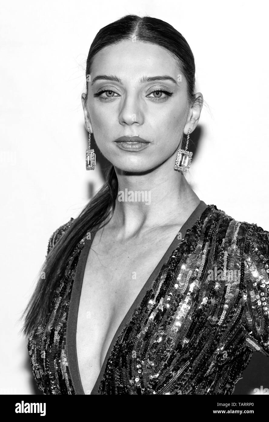 New York, NY - May 02, 2019: Angela Sarafyan wearing dress by Elie Saab attends premiere of Extremely Wicked, Shockingly Evil and Vile movie during Tr Stock Photo