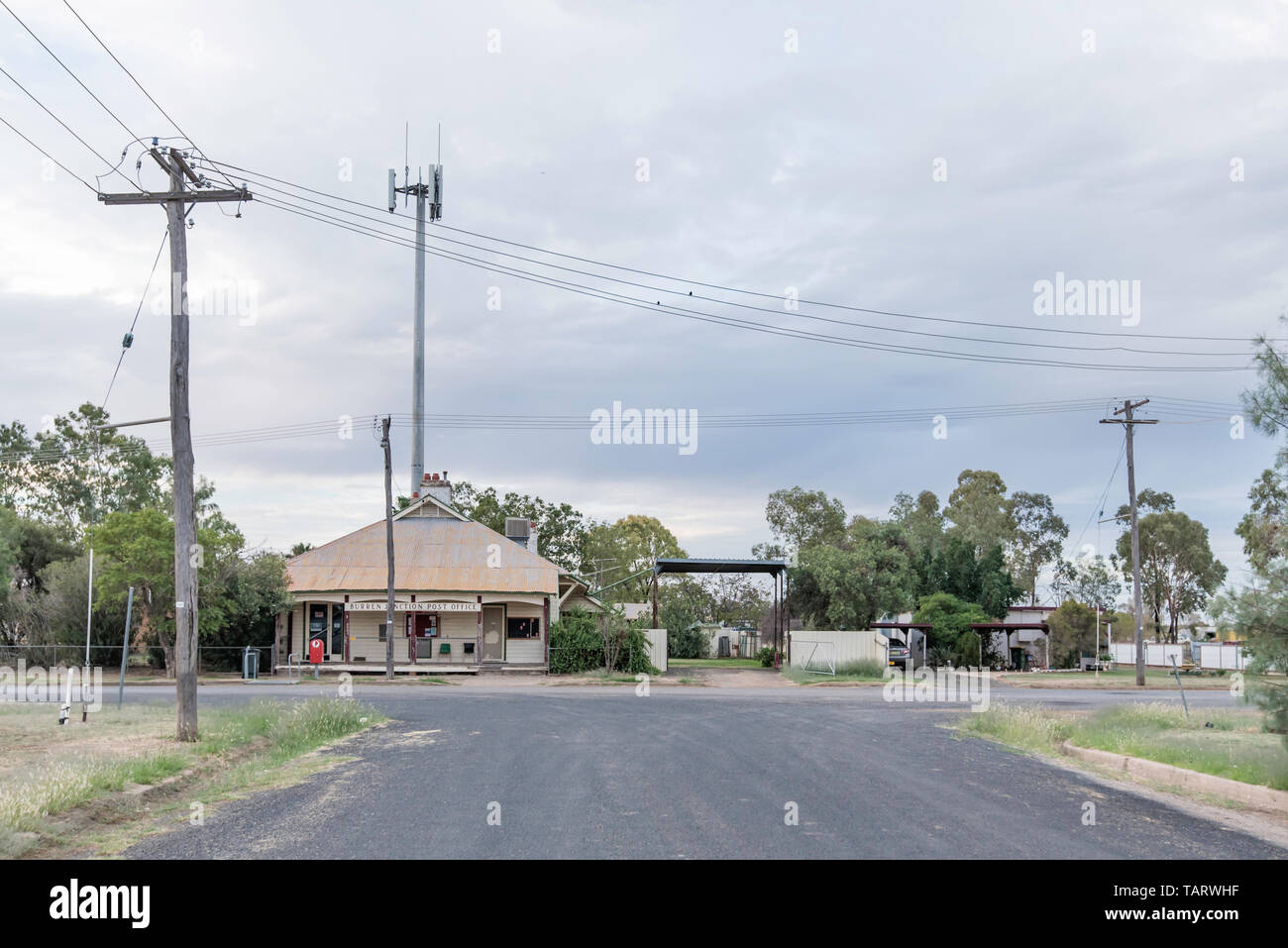 The Australia Post Office in the town of Burren Junction, Australia, population 276 (2016) was opened on the 16th of May 1904 Stock Photo