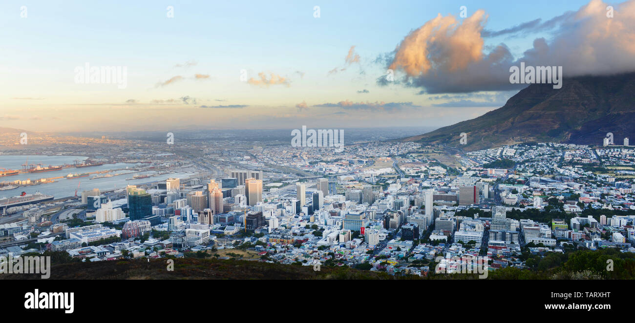 The city of Cape Town as seen from Signal hill. Stock Photo