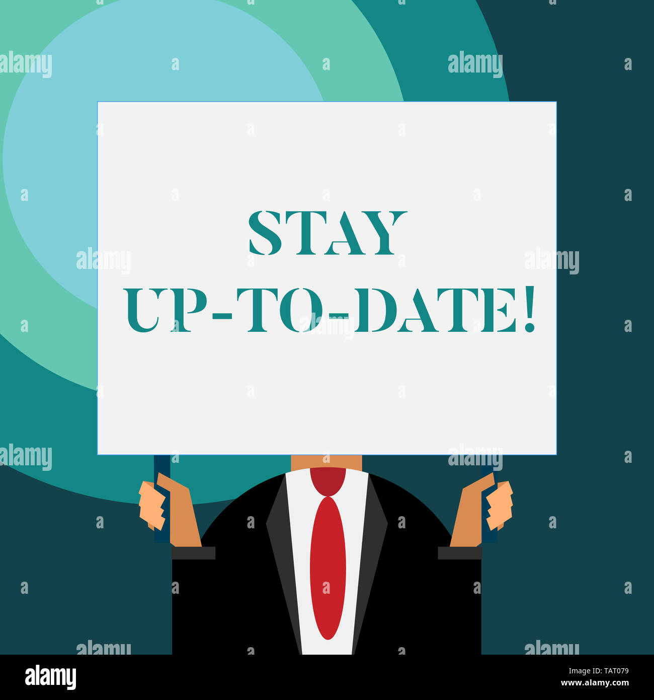 Writing note showing Stay Up To Date. Business concept for knows all ...