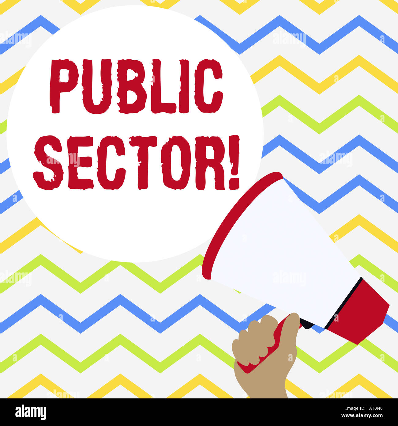 Conceptual Hand Writing Showing Public Sector Concept Meaning The Part Of An Economy That Is Controlled By The State Hand Holding Loudhailer Speech T Stock Photo Alamy