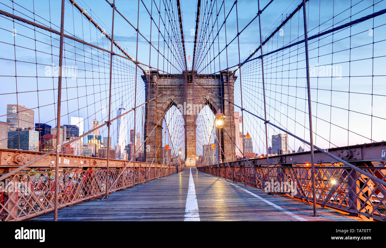 Brooklyn Bridge in New York City. Stock Photo