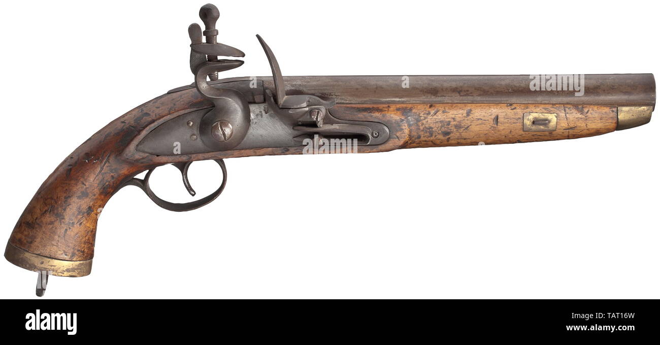 Small arms, pistols, flintlock pistol for colonial troops, calibre 16,5 mm, Great Britain, 1st half 19th century, Editorial-Use-Only Stock Photo