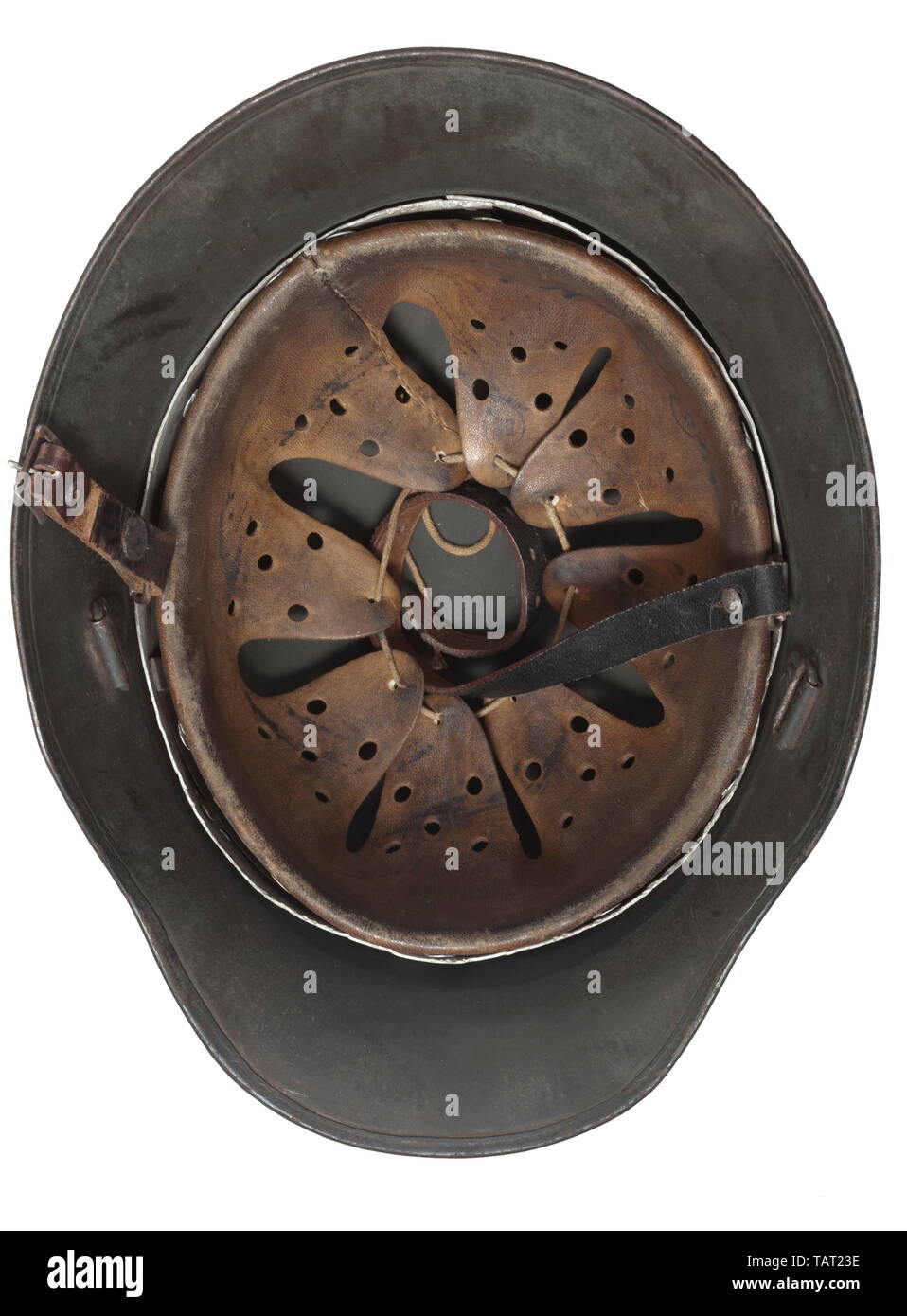 Body armour, helmets, German steel helmet M40, interior, leather lining, EditorialUseOnly