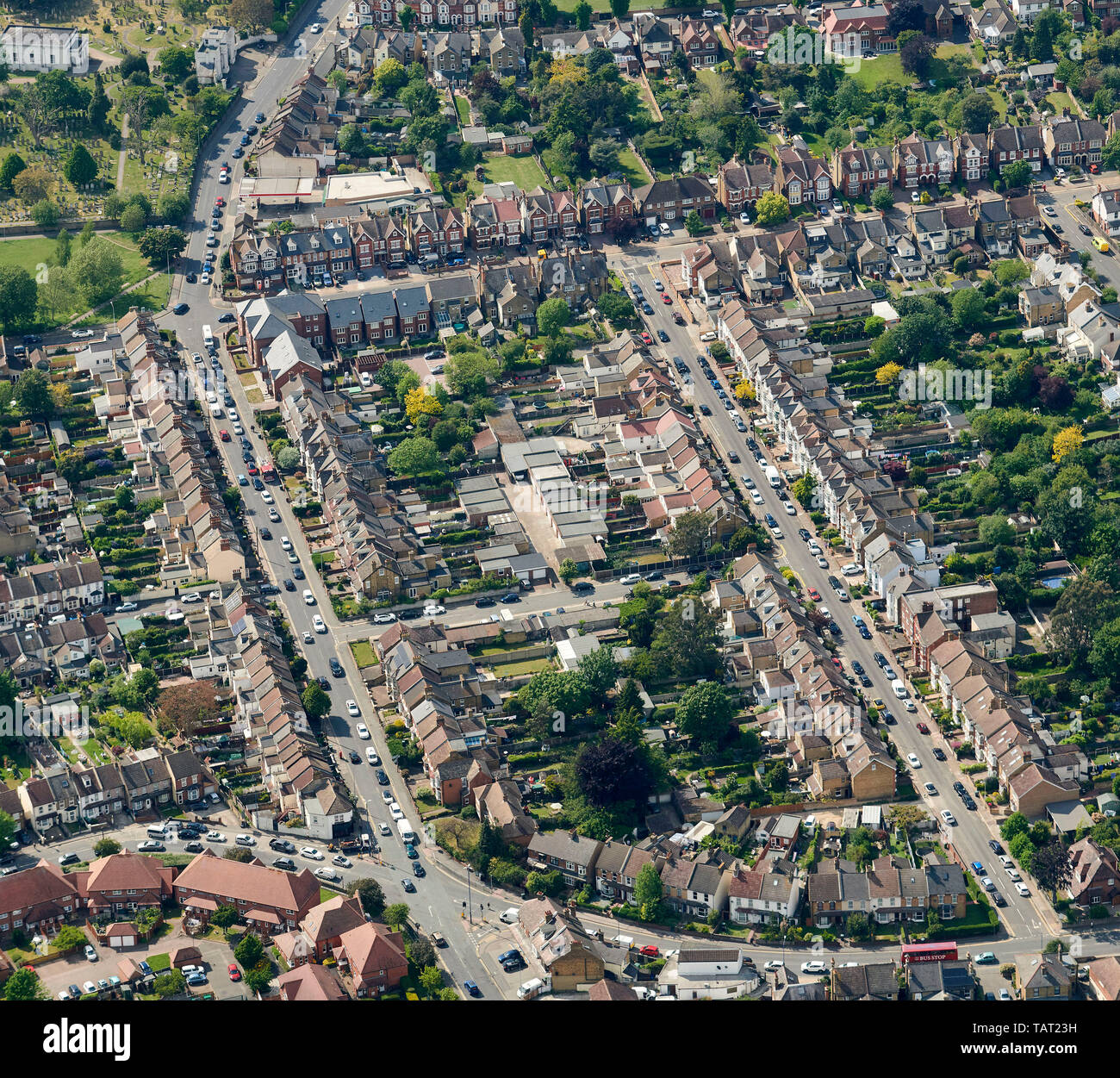 An aerial view of Gravesend, Kent, South East England, UK Stock Photo