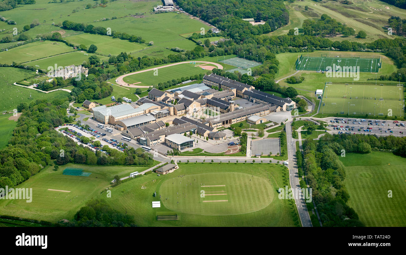 An aerial view of the Grammar School at Leeds, West Yorkshire, Northern