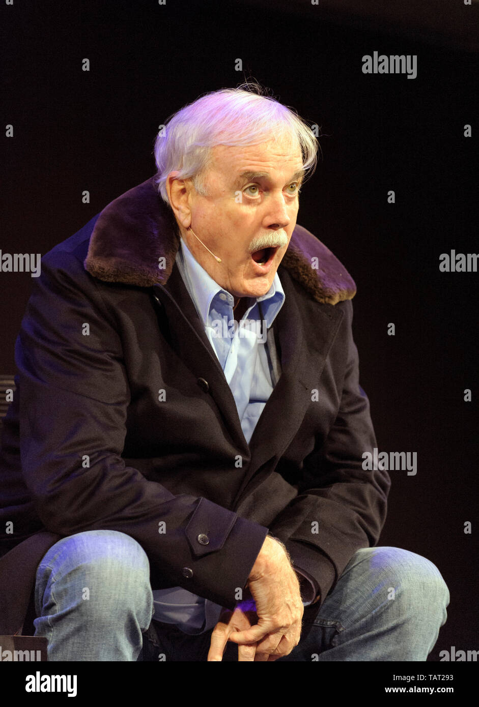 English actor, comedian, writer and film producer John Cleese at the Cheltenham Literature Festival, October 11, 2014. Stock Photo