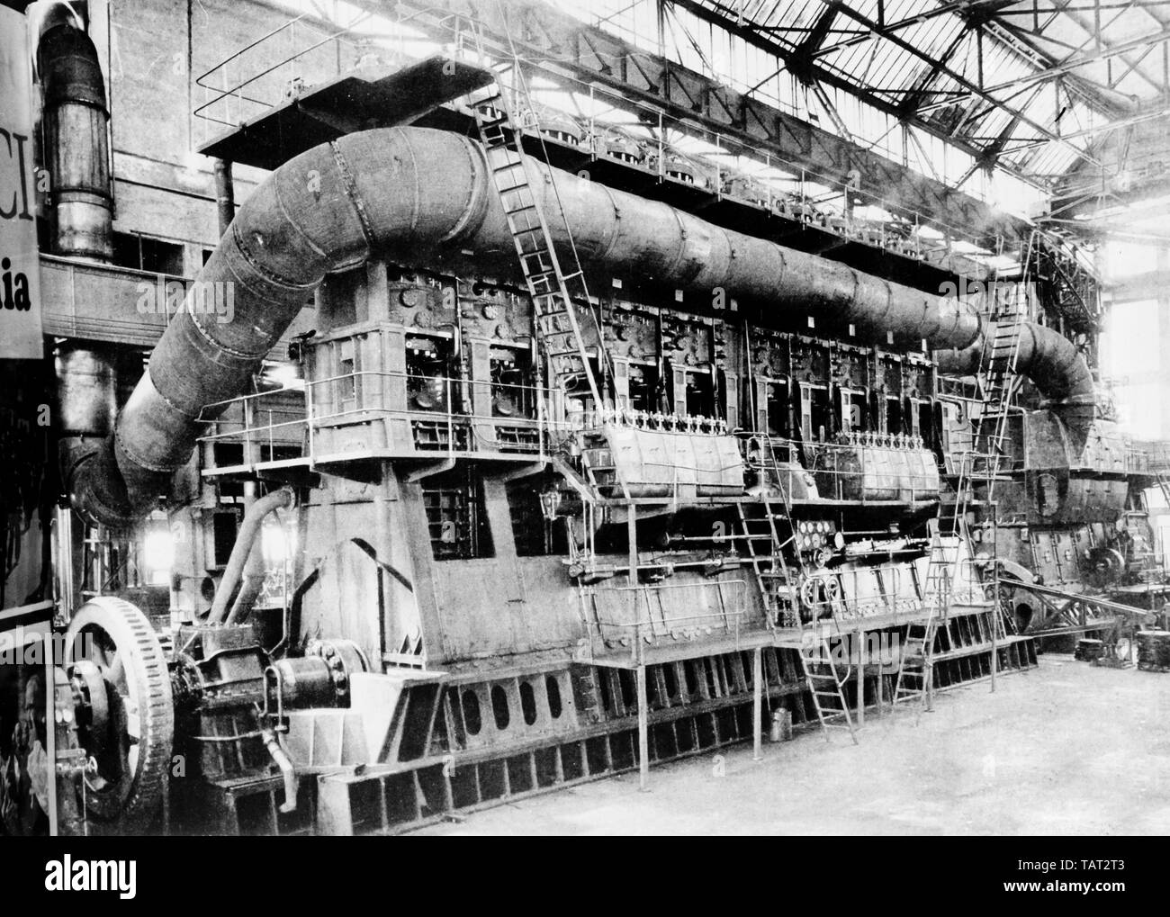 engine of the transatlantic saturnia, italy, 30s Stock Photo