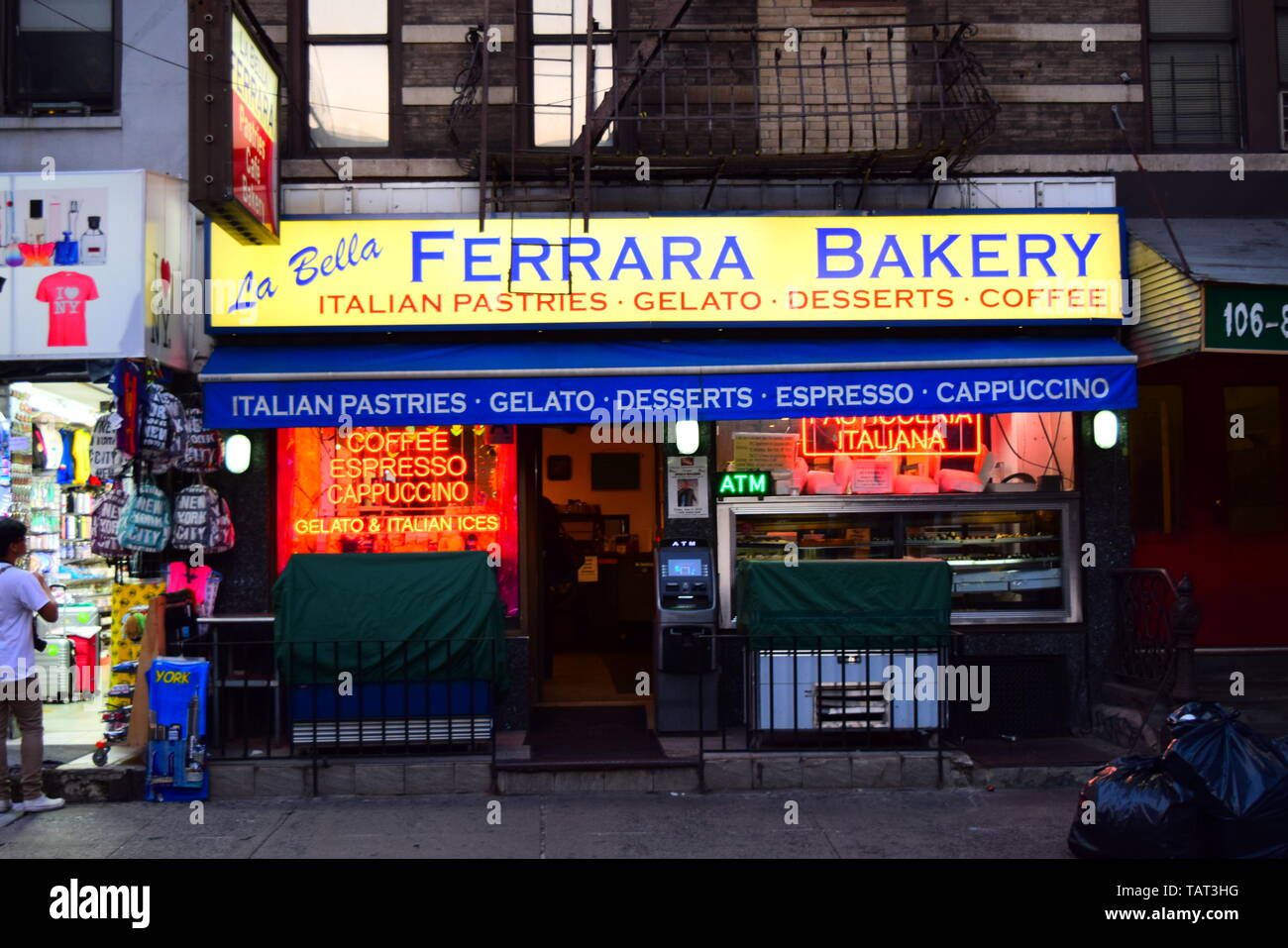 little italy new york city - famous italian bakery.may 2018 Stock Photo