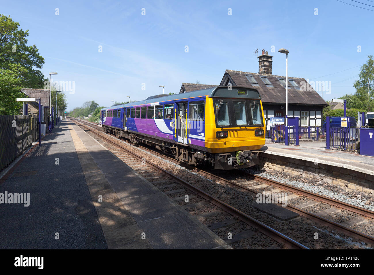 Northern Rail class 142 pacer train at Gargrave railway station with a ...