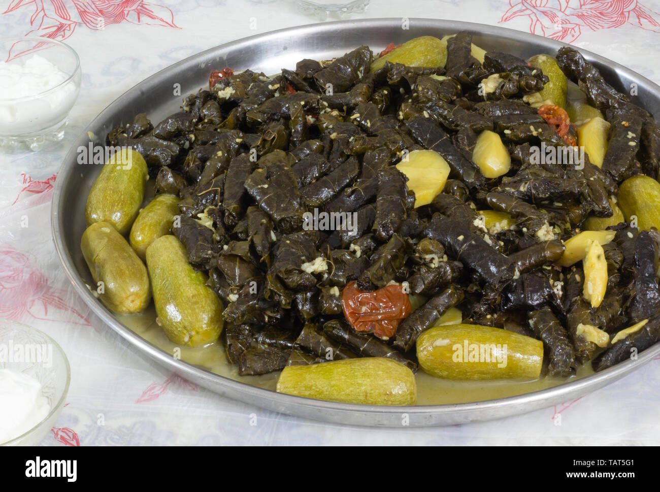stuffed grape leaves and zucchini Stock Photo Alamy
