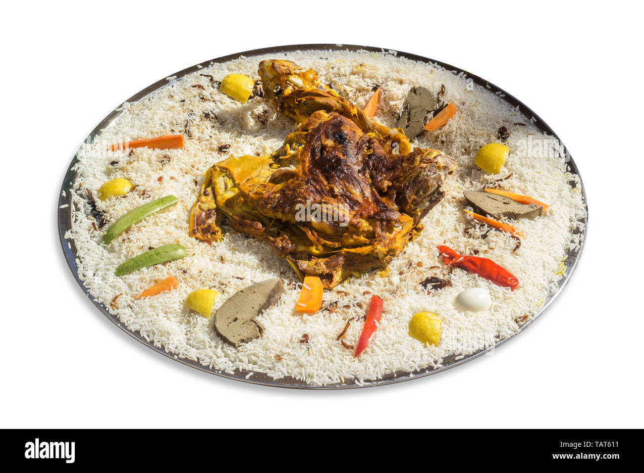 Mandi is a traditional dish from Yemen of meat, rice, and spices. It is