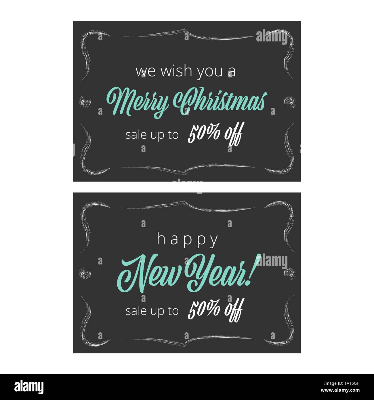 Happy New Year 2020 Vintage vignette banner. Merry Christmas. Vector  illustration Stock Vector Image & Art - Alamy