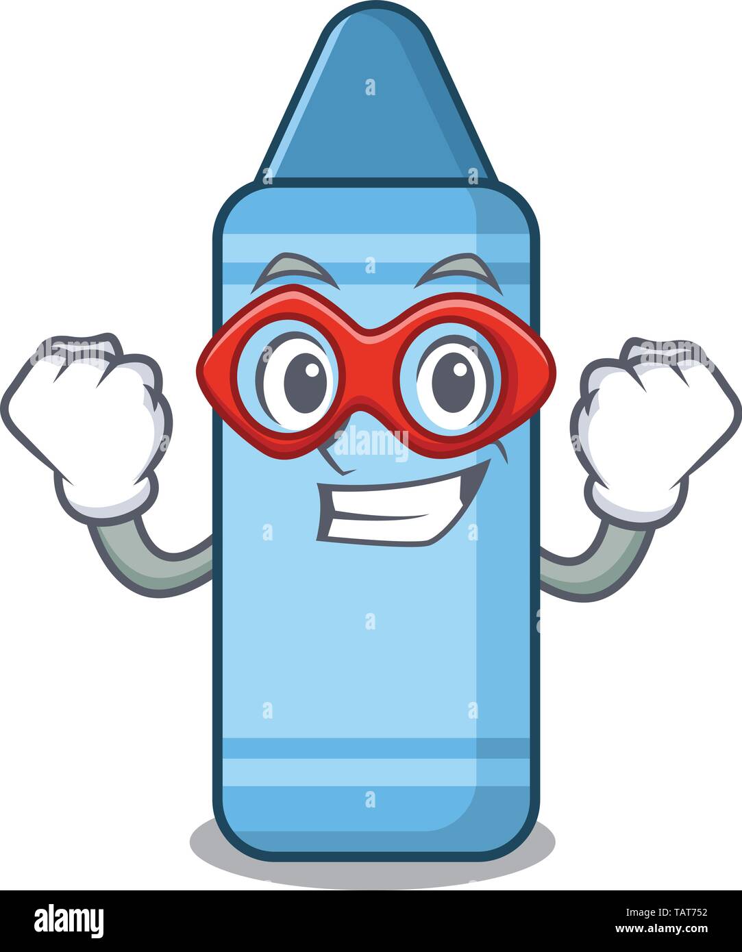 Super Hero Blue Crayon In The Cartoon Column Stock Vector Image Art Alamy