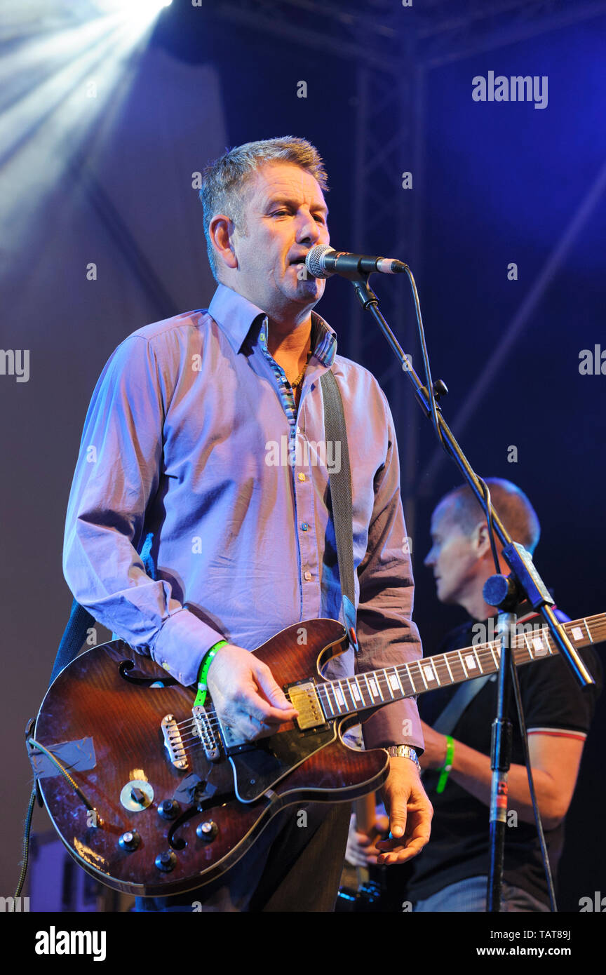 Stefan Cush of The Men They Couldn't Hang performing at the Wickham Festival, UK. August 16, 2014 Stock Photo