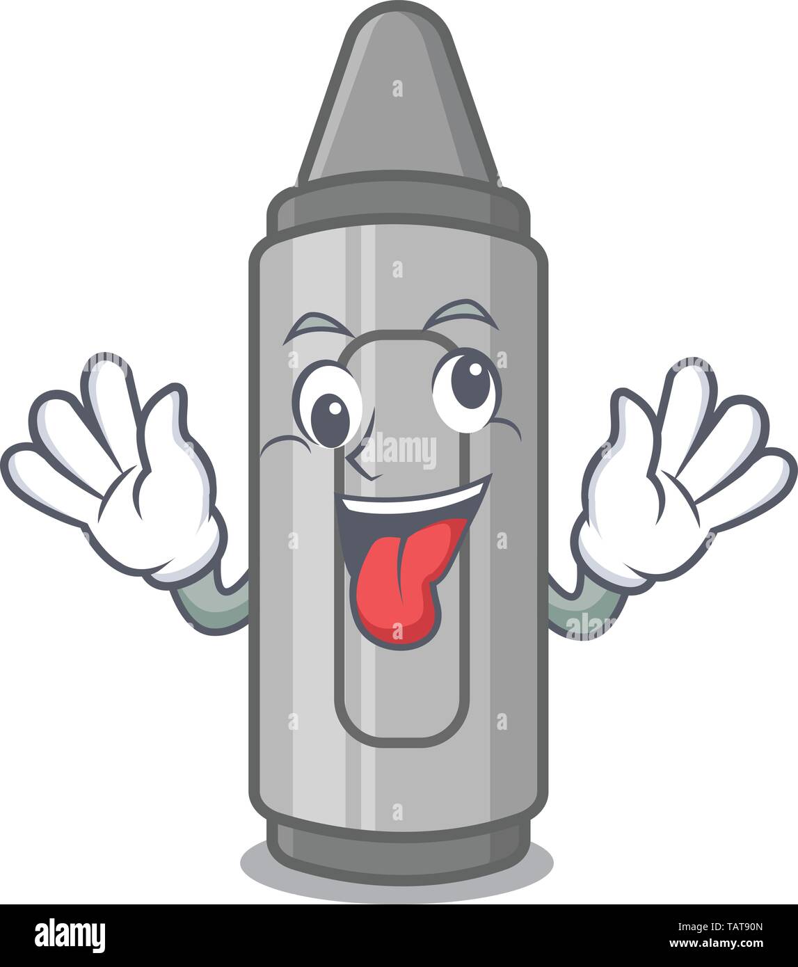 Crazy grey crayon in a bag cartoon Stock Vector Image & Art - Alamy