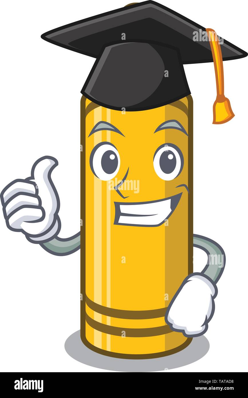 Graduation yellow crayon in the cartoon shape Stock Vector Image \u0026 Art -  Alamy, image size:867x1390