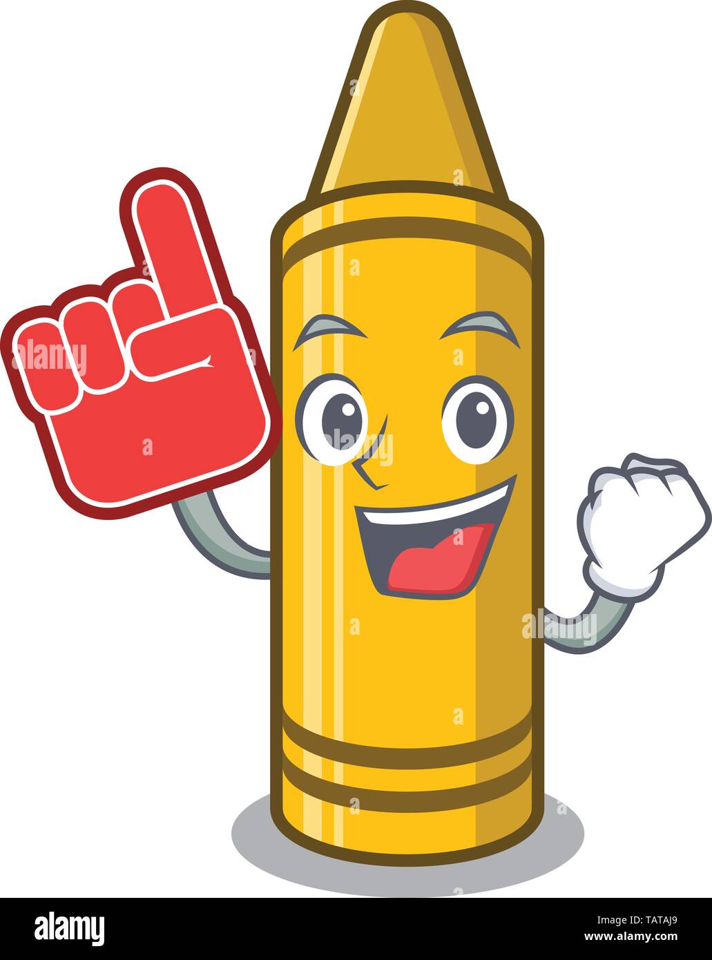 Foam finger yellow crayon isolated in the mascot Stock Vector Image & Art Alamy