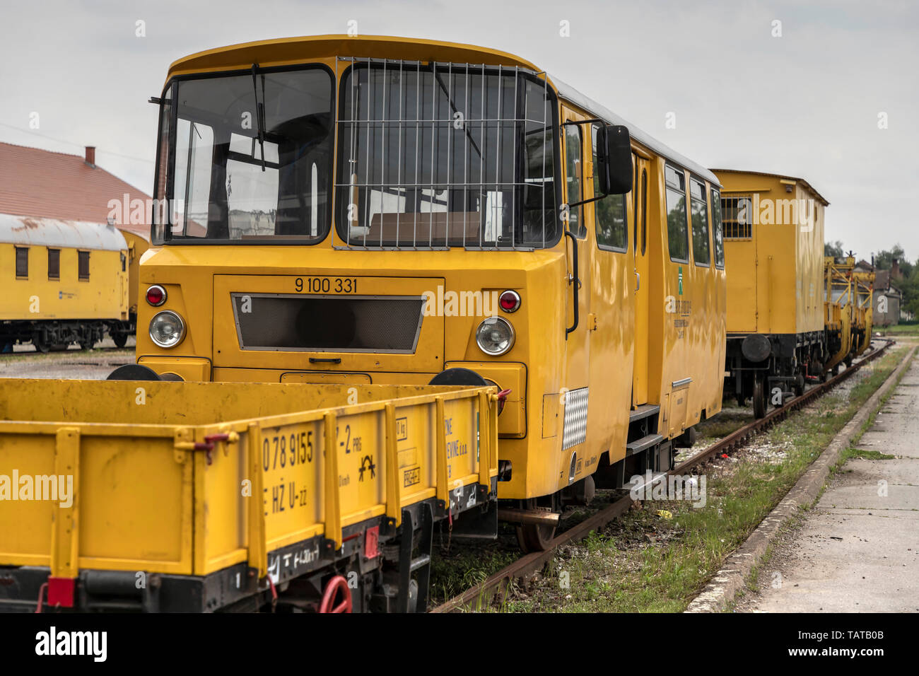 Slavonski Brod, Croatia, May 2019 - Railway maintenance depot Stock Photo