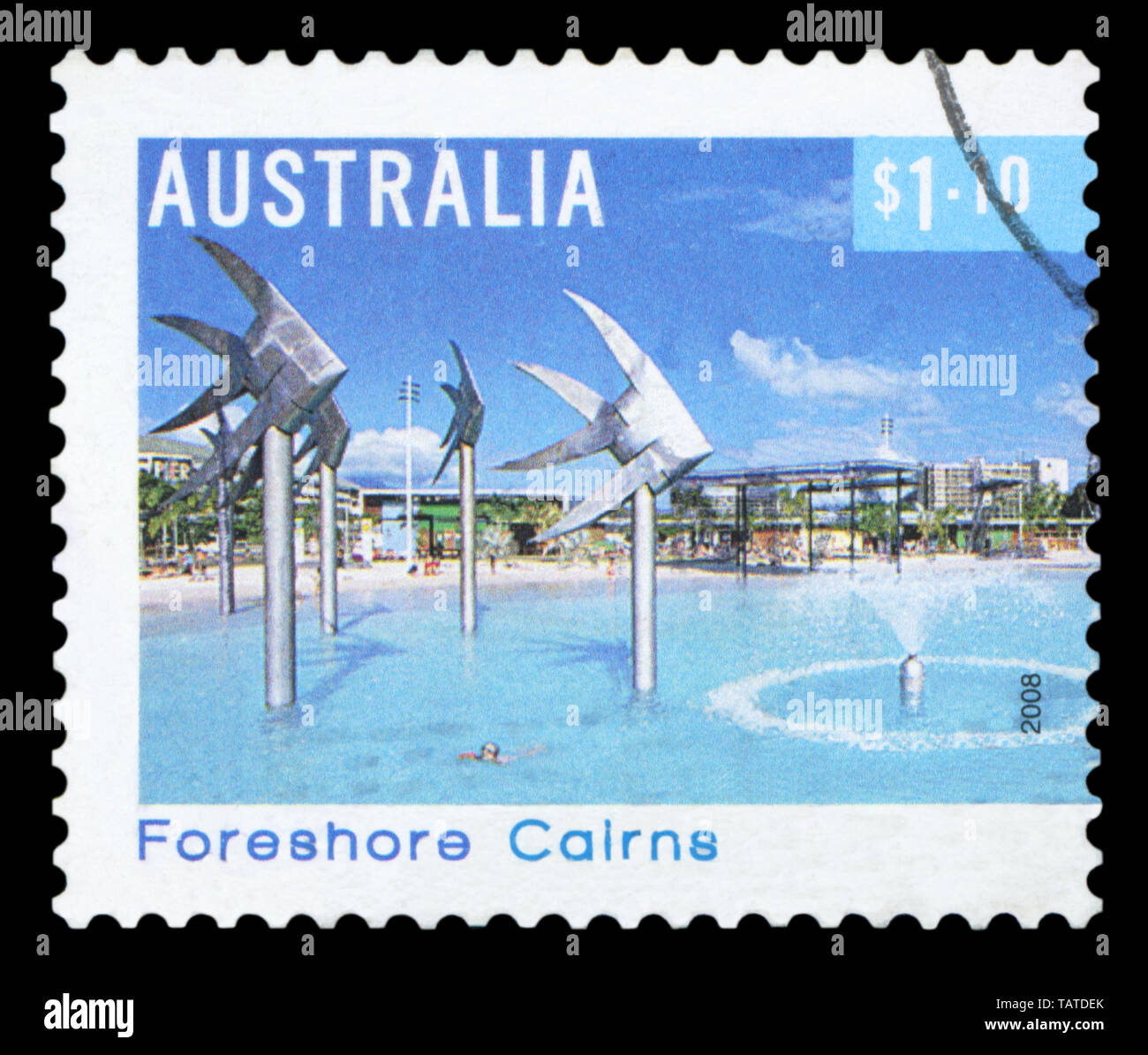 AUSTRALIA - CIRCA 2008: A Stamp printed in AUSTRALIA shows the Foreshore Cairns, Queensland, Australia, circa 2008. Stock Photo