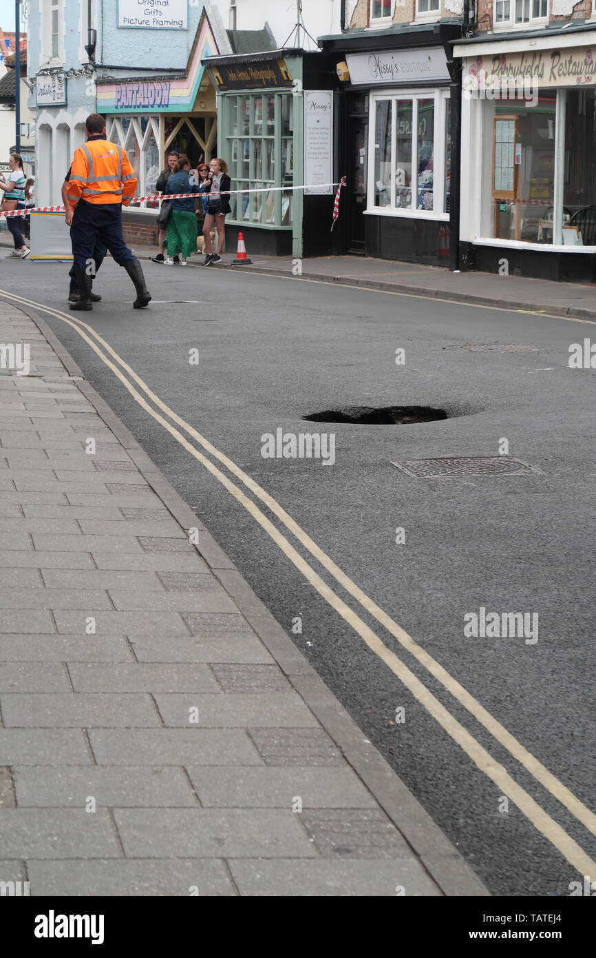 Sheringham sink hole Stock Photo
