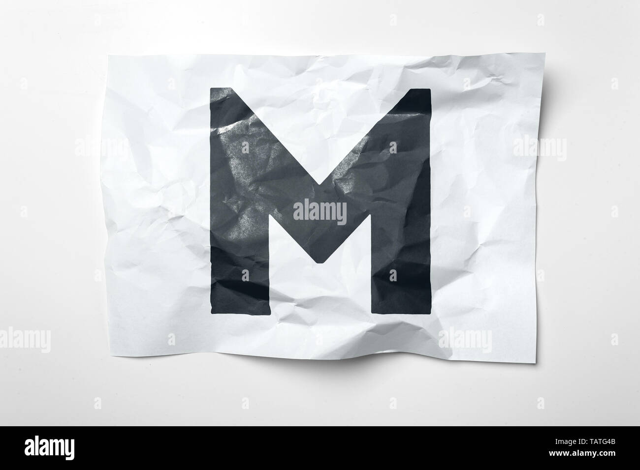 Grunge wrinkled paper letters on white background Stock Photo - Alamy
