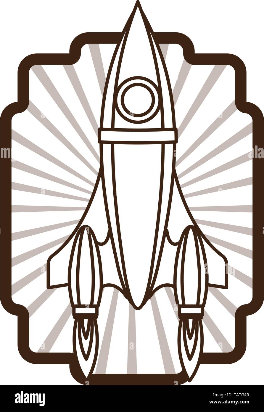 frame with rocket taking off icon Stock Vector Image & Art - Alamy