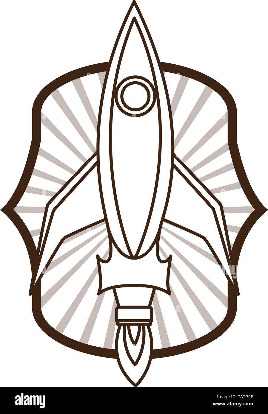 frame with rocket taking off icon Stock Vector Image & Art - Alamy