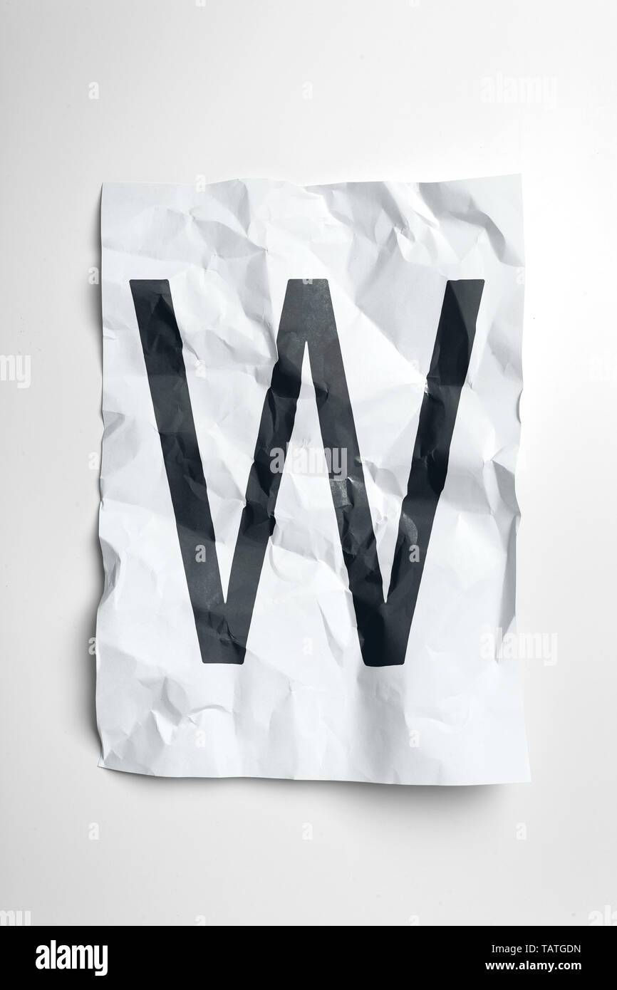 Grunge wrinkled paper letters on white background Stock Photo - Alamy