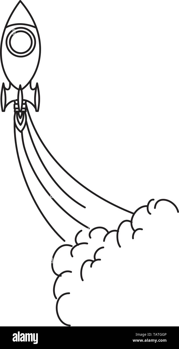 rocket taking off in white background Stock Vector Image & Art - Alamy