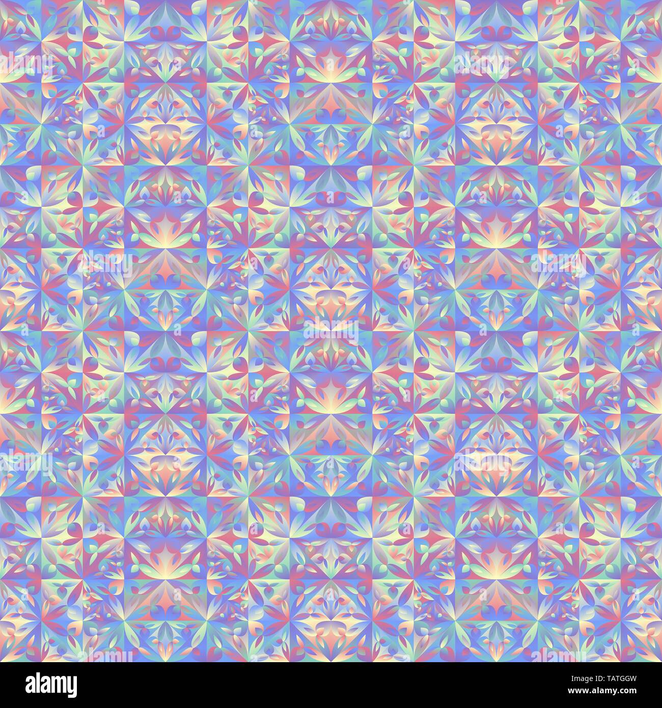 Abstract polygonal seamless mosaic floral pattern background design Stock Vector