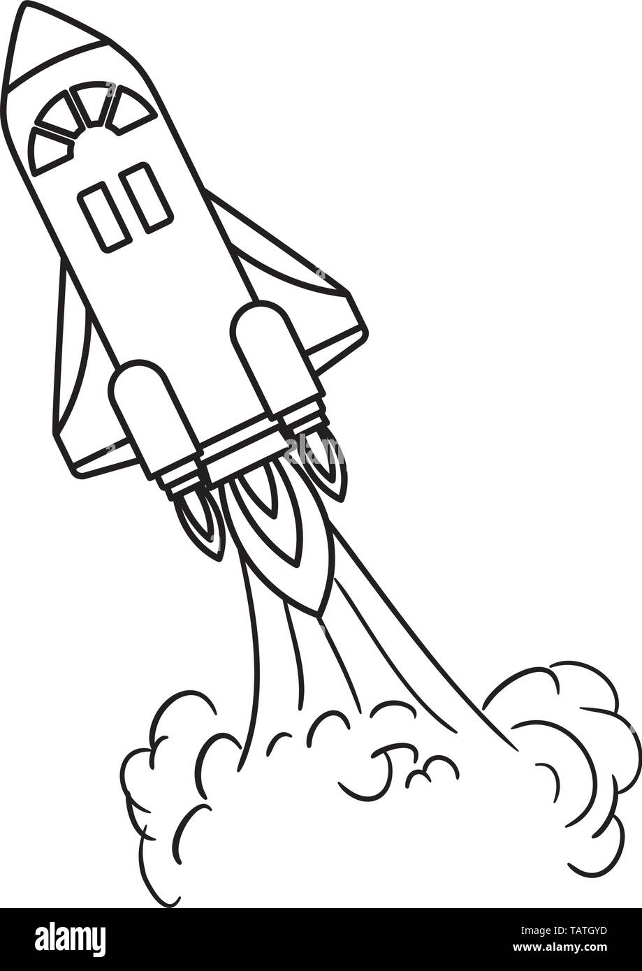 rocket taking off in white background Stock Vector Image & Art - Alamy