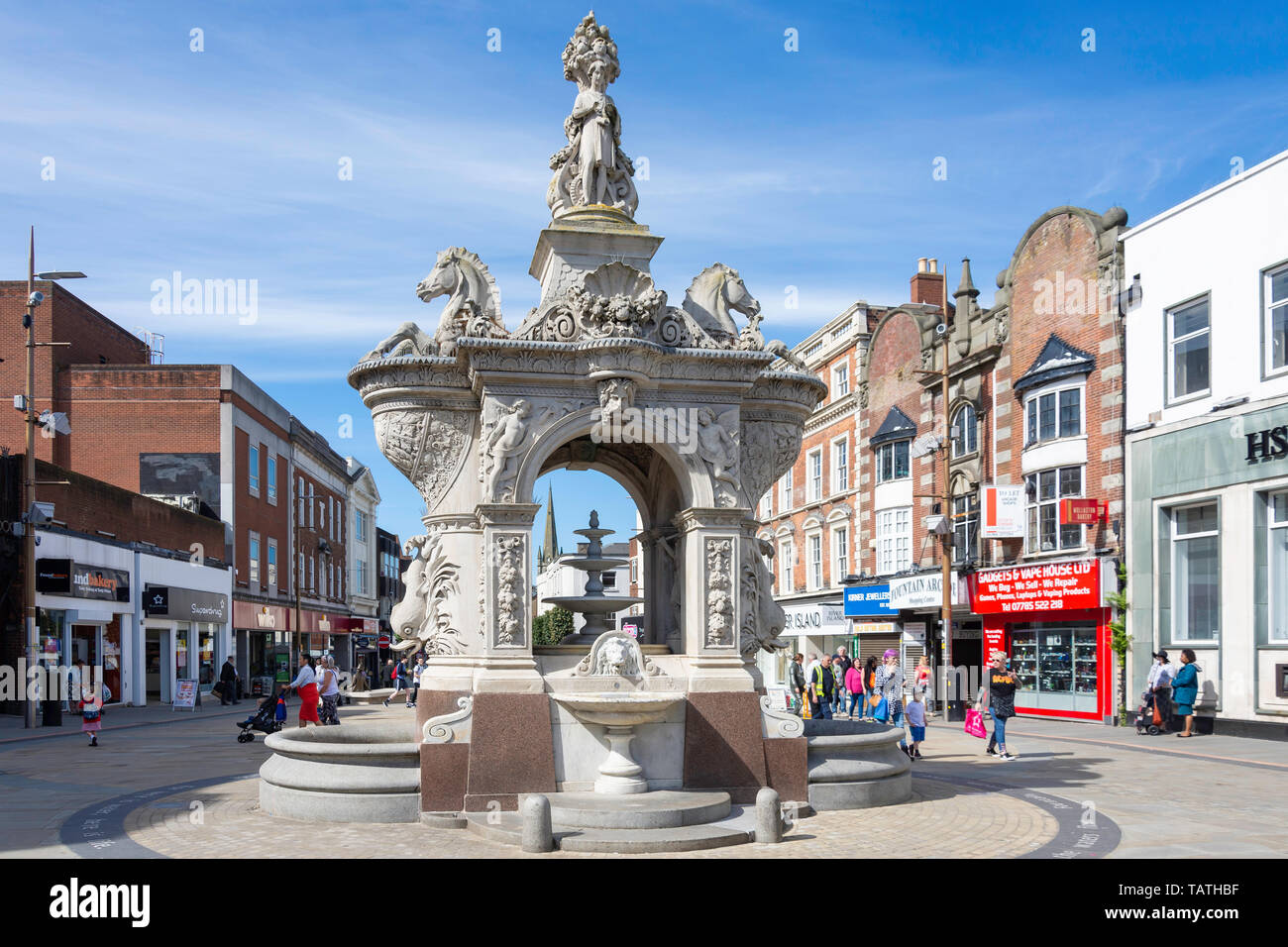 The Dudley Fountain, Market Place, Dudley, West Midlands, England, United Kingdom Stock Photo