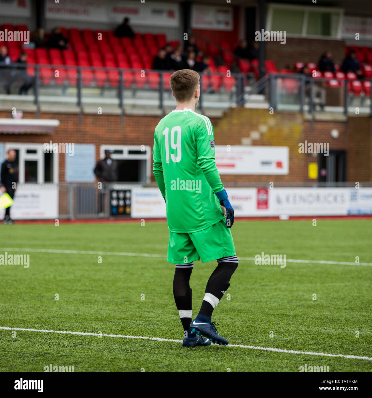 Goal keeper soccer / football game Stock Photo - Alamy