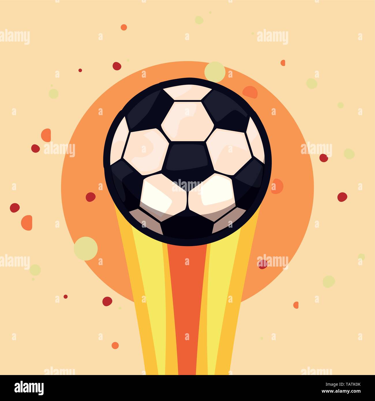 flying football ball sport dotted background vector illustration design Stock Vector