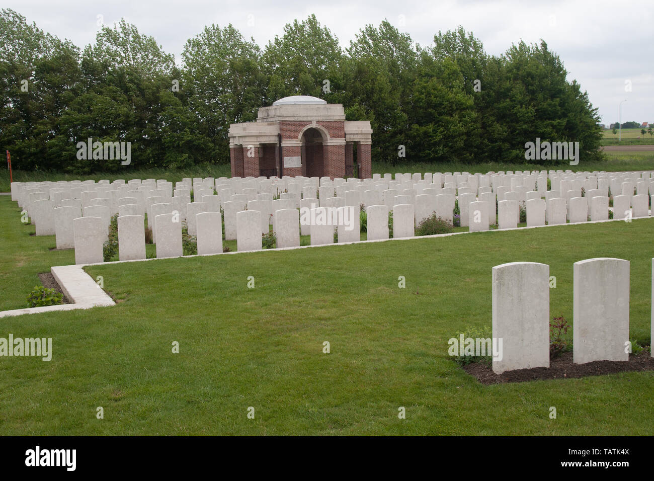 cemetery graveyard Ypres Ieper Belgium Stock Photo