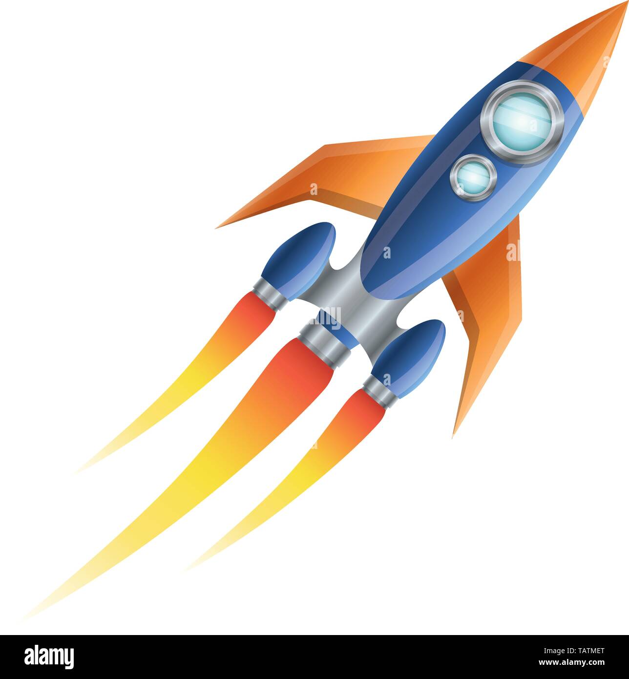 rocket flying with white background Stock Vector Image & Art - Alamy