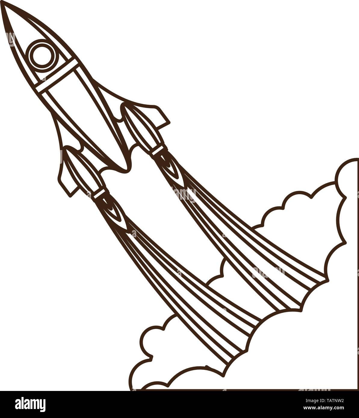 rocket taking off in white background Stock Vector Image & Art - Alamy