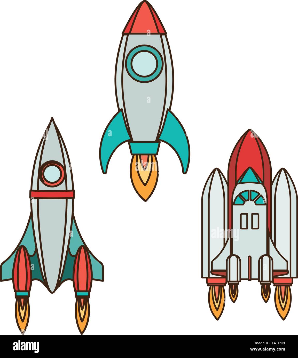 rockets taking off in white background Stock Vector Image & Art - Alamy