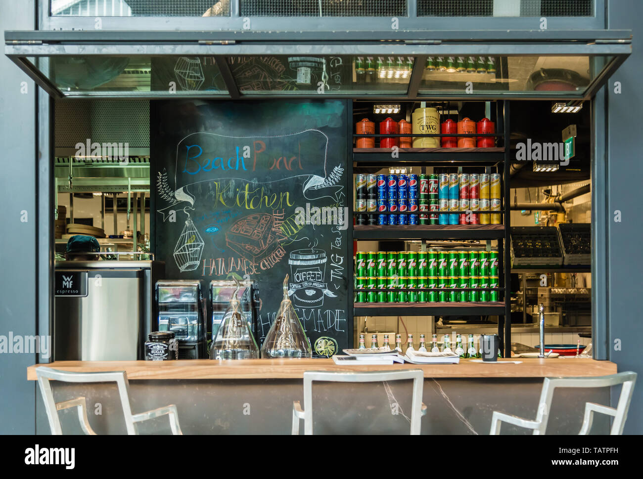 SINGAPORE-MAY 6 2017:small indoor bar counter Stock Photo - Alamy