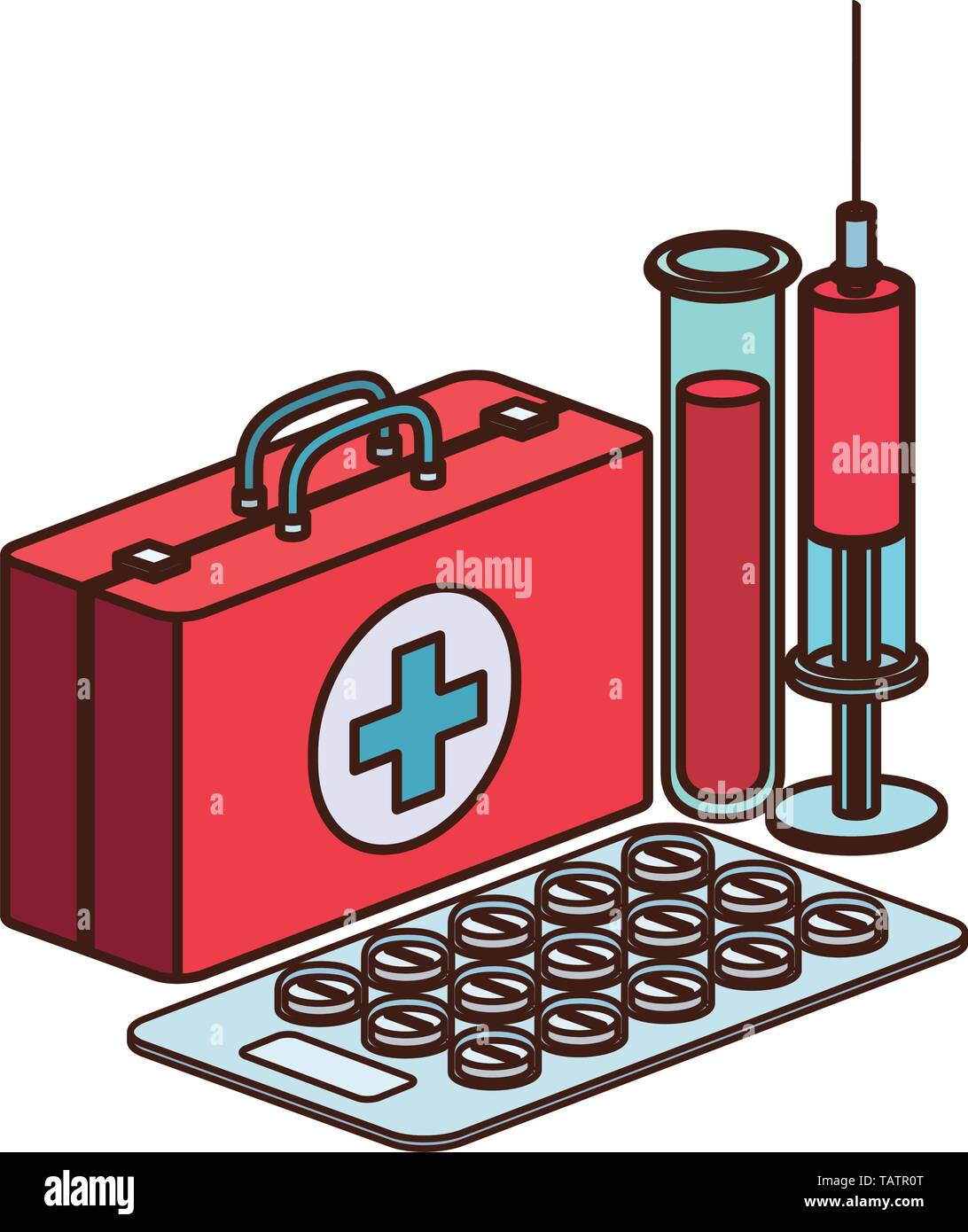 first aid kit on white background Stock Vector Image & Art - Alamy