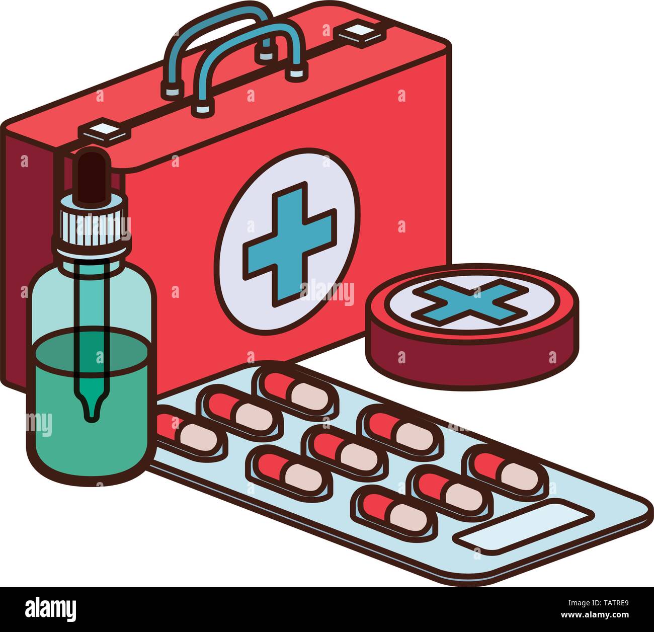 first aid kit on white background Stock Vector Image & Art - Alamy