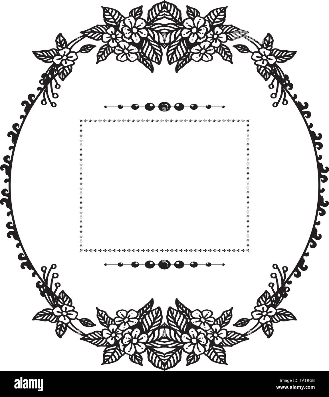 Vector illustration invitation card with various cute wreath frame hand ...
